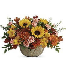 Autumn Sunbeams Centerpiece from Clermont Florist & Wine Shop, flower shop in Clermont